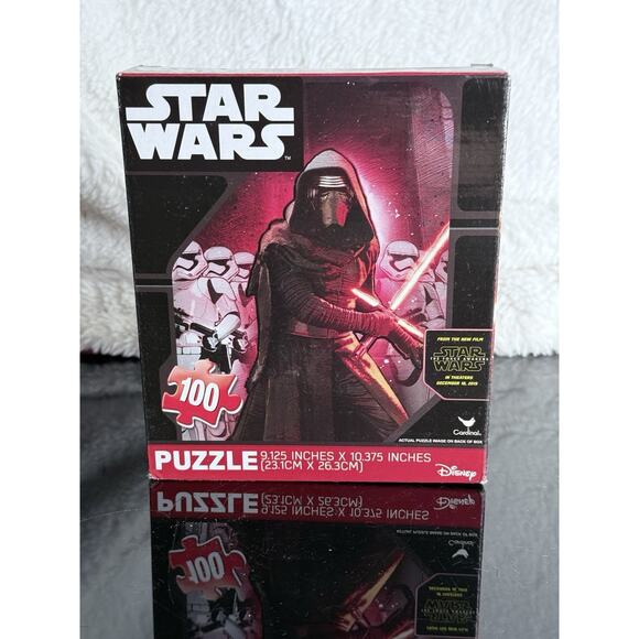 Open box Disney Star Wars 100 pc Puzzle Kylo Ren and Stormtroopers Light Saber - Picture 1 of 2